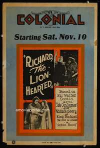 y203 RICHARD THE LION-HEARTED movie window card '23 Wallace Beery