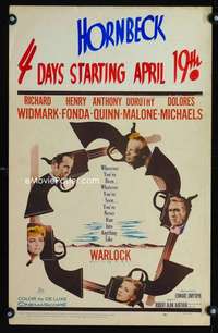 y257 WARLOCK movie window card '59 Henry Fonda, Richard Widmark