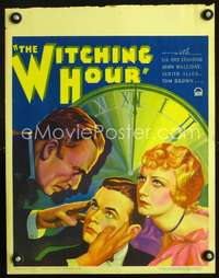 y267 WITCHING HOUR movie window card '34 clairvoyant gambler hypnotist!