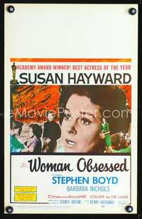 y268 WOMAN OBSESSED movie window card '59 Susan Hayward, Stephen Boyd