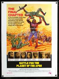 z210 BATTLE FOR THE PLANET OF THE APES Thirty by Forty movie poster '73 sci-fi!