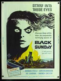 z217 BLACK SUNDAY Thirty by Forty movie poster '61 Mario Bava, demons!