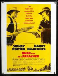 z225 BUCK & THE PREACHER Thirty by Forty movie poster '74 Poitier, Belafonte
