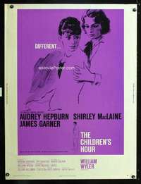 z243 CHILDREN'S HOUR Thirty by Forty movie poster '62 Audrey Hepburn, MacLaine