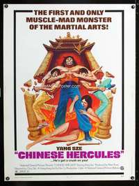 z244 CHINESE HERCULES Thirty by Forty movie poster '74 muscle-mad monster!