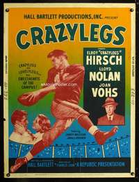 z253 CRAZYLEGS Thirty by Forty movie poster '53 football player Elroy Hirsch!