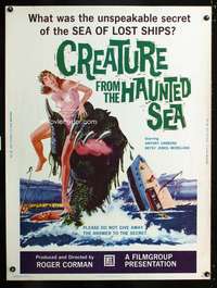 z254 CREATURE FROM THE HAUNTED SEA Thirty by Forty movie poster '61 Corman
