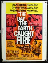 z260 DAY THE EARTH CAUGHT FIRE Thirty by Forty movie poster '62 English sci-fi!