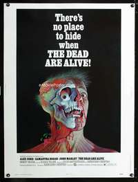 z261 DEAD ARE ALIVE Thirty by Forty movie poster '72 wild zombie horror image!