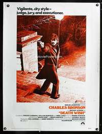 z266 DEATH WISH Thirty by Forty movie poster '74 Charles Bronson, Winner