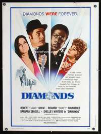 z269 DIAMONDS Thirty by Forty movie poster '75 Robert Shaw, Richard Roundtree