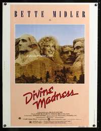 z271 DIVINE MADNESS Thirty by Forty movie poster '80 Midler on Mt. Rushmore!