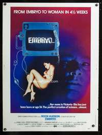 z281 EMBRYO Thirty by Forty movie poster '76 Rock Hudson, human cloning sci-fi!