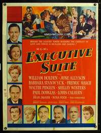 z285 EXECUTIVE SUITE Thirty by Forty movie poster '54 William Holden, Stanwyck
