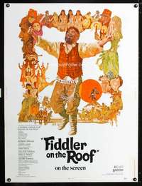 z293 FIDDLER ON THE ROOF Thirty by Forty movie poster '72 Topol, CoConis art!