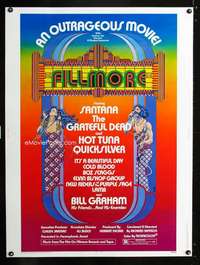 z294 FILLMORE Thirty by Forty movie poster '72Grateful Dead, Santana, Byrd art!