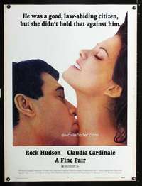 z295 FINE PAIR Thirty by Forty movie poster '69 Rock Hudson, Claudia Cardinale