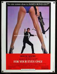 z298 FOR YOUR EYES ONLY Thirty by Forty movie poster '81 Moore as James Bond!