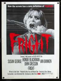 z303 FRIGHT Thirty by Forty movie poster '71 Susan George English horror!