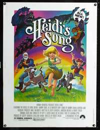 z320 HEIDI'S SONG Thirty by Forty movie poster '82 Hanna-Barbera cartoon!