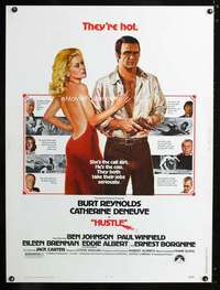 z322 HUSTLE Thirty by Forty movie poster '75 Burt Reynolds, Catherine Deneuve