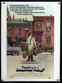 z347 NEXT STOP GREENWICH VILLAGE style B Thirty by Forty movie poster '76 Lettick
