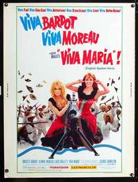 z428 VIVA MARIA Thirty by Forty movie poster '66 Brigitte Bardot, Jeanne Moreau