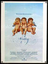 z437 WEDDING Thirty by Forty movie poster '78 Robert Altman, Hess artwork!
