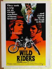 z446 WILD RIDERS Thirty by Forty movie poster '71 bikers on the road to Hell!