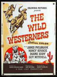 z447 WILD WESTERNERS Thirty by Forty movie poster '62 cool cowboy artwork!
