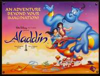 z004 ALADDIN DS British quad movie poster '92 Walt Disney classic!