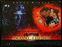 z010 ARMAGEDDON DS British quad movie poster '98 Bruce Willis, Affleck