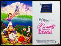 z014 BEAUTY & THE BEAST British quad movie poster '91 Walt Disney