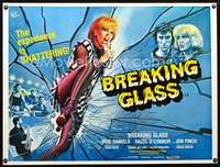 z022 BREAKING GLASS British quad movie poster '80 Tom Chantrell art!