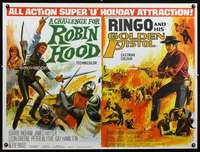 z025 CHALLENGE FOR ROBIN HOOD/RINGO & HIS GOLDEN PISTOL British quad movie poster '67