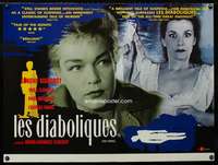 z043 DIABOLIQUE British quad movie poster R90s Signoret, Clouzot