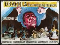 z045 DRACULA HAS RISEN FROM THE GRAVE British quad movie poster '69