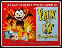 z054 FELIX THE CAT THE MOVIE British quad movie poster '89 cartoon!