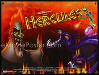 z070 HERCULES DS British quad movie poster '97 Walt Disney, villains!