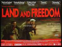 z090 LAND & FREEDOM British quad movie poster '95 Spanish Civil War!