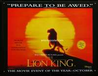 z097 LION KING advance British quad movie poster '94 Disney classic!