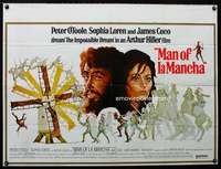 z102 MAN OF LA MANCHA British quad movie poster '72 O'Toole, Loren
