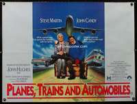 z119 PLANES, TRAINS & AUTOMOBILES British quad movie poster '87 Candy
