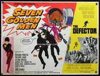 z140 SEVEN GOLDEN MEN/DEFECTOR British quad movie poster '67