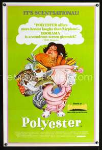 a122 POLYESTER Aust one-sheet movie poster '81 Waters, Divine, wacky art!