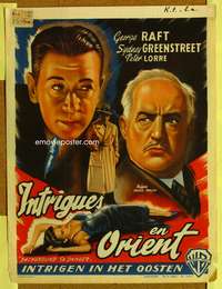 a114 BACKGROUND TO DANGER Belgian movie poster R50s Raft, Greenstreet