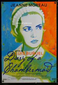 a256 DIARY OF A CHAMBERMAID 1sh R00 art of Jeanne Moreau, directed by Luis Bunuel!