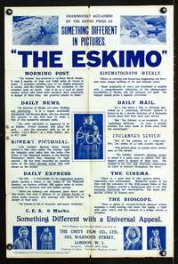 a264 LURE OF THE YUKON English double crown movie poster '24 Eskimo!