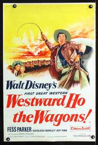 a273 WESTWARD HO THE WAGONS English double crown movie poster '57