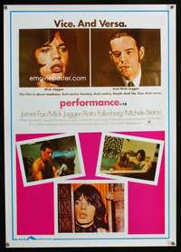 a266 PERFORMANCE English 20x29 movie poster '90s Nicolas Roeg, Mick Jagger